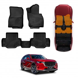 Front Rear Floor Mats for Mazda CX-80 CX80 2024-Onwards Heavy Duty All Weather Car Mats Carpet Liner Set