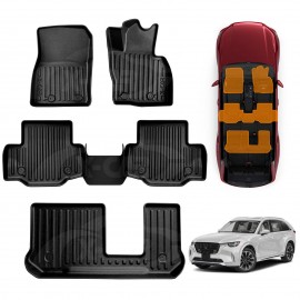 3D Floor Mats for Mazda CX-90 CX90 7-Seater 2023-Onwards Heavy Duty All Weather Car Mats Carpet Liner Set Car Accessories