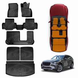 3D Floor Mats Boot Liner for Mazda CX-90 CX90 2023-Onwards All Weather Heavy Duty Cargo Car Trunk Luggage Tray