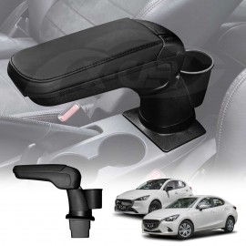 Central Armrest Storage Box with Cup Holder for Mazda 2 Hatch & Sedan 2014-Onwards DJ/DL Arm Rest Car Interior Accessories