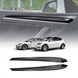 Tesla Model 3 2021-2023 and Model Y 2021-2025 Inner Front Door Cover Carbon Fiber Style Interior Accessories
