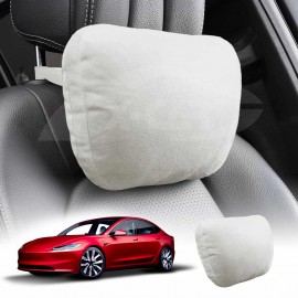 White Headrest Pillow for Tesla Model 3 Highland 2023-Onwards Car Seat Neck Support Cushion Accessories