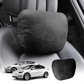 Black Headrest Pillow for Tesla Model 3 2017-2023 and Model Y 2021-2025 Car Seat Neck Support Cushion Accessories