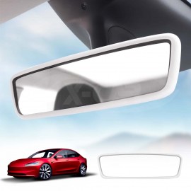 Tesla Model 3 Highland 2023-Onwards Rearview Mirror Protector Frame Protection Silicone Cover Case Accessories White