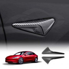 Side Camera Indicator Protection Cover For Tesla Model 3 Highland 2023-Onwards Carbon Fibre Style Trim Decoration Modification Accessories