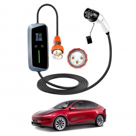 Type 2 Portable EV Charger 32 Amp 7KW 3 Pin 5 Meters for Tesla Model Y Juniper 2025-Onwards