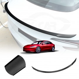 Sporty Matt Black Style Spoiler for Tesla Model 3 Highland 2023-Onwards Rear Trunk Wing Lip Tail Performance Upgrade
