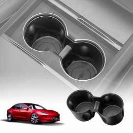 Cup Holder Insert for Tesla Model 3 Highland 2023-Onwards Centre Console Rubber Interior Accessories