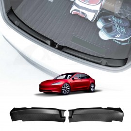 Rear Bumper Guard Trunk Protector Cover for Tesla Model 3 Highland 2023-Onwards Carbon Fiber Style Protection Accessories