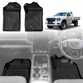 3D Floor Mats for Ford Next-Gen Ranger Single Cab 2022-Onwards Heavy Duty All Weather Car Mats Carpet Liner Set