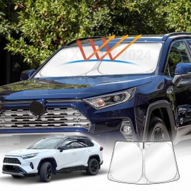 WindScreen Sun Shade for Toyota RAV4 2019-2025 Blocks UV Rays Foldable Custom Wind Screen Sun Visor Protector