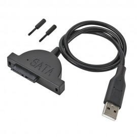 USB 2.0 to Mini Slim SATA 7+6 13Pin Adapter Cable for Laptop CD/DVD Slimline Drive