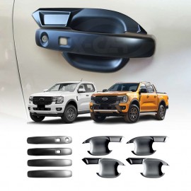 Keyless Smart Door Handles Bowl Inserts Cover for Ford NEXT-GEN Ranger MY22 2022-2025 Matt Black protector