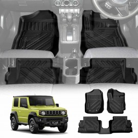 3D Floor Mats for Suzuki Jimny 3-Door Auto Transmission 2018-Onwards Heavy Duty All Weather Car Mats Carpet Liner Set