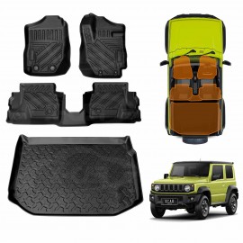 Floor Mats Boot Liner for Suzuki Jimny 3-Door Auto Transmission 2018-Onwards All Weather Heavy Duty Cargo Car Trunk Luggage Tray