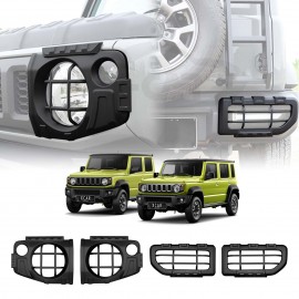 Head Tail Light Trim Guard Set for Suzuki Jimny 2018-Onwards Matt Black Front Rear Lamp Frame Cover Exterior Accessories
