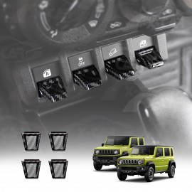 Window Lift Switch Button Trims for Suzuki Jimny 2018-Onwards Carbon Fiber Style Interior Door Cover Protector Accessories Set of 4