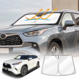 WindScreen Sun Shade for Toyota Kluger 2021-Onwards Blocks UV Rays Sun Visor Protector Foldable Sunshade
