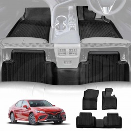 3D Floor Mats for Toyota Camry 2017-Onwards Heavy Duty All Weather Car Mats Carpet Liner Set