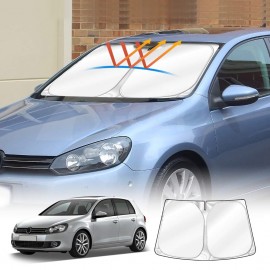 WindScreen Sun Shade for Volkswagen Golf Hatch MK5 MK6 2005-2012 Blocks UV Rays Foldable Custom Wind Screen Sun Visor Protector