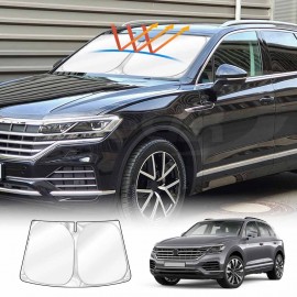 WindScreen Sun Shade for Volkswagen VW Touareg 2019-2024 Blocks UV Rays Foldable Custom Wind Screen Sun Visor Protector