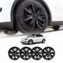 Tesla Model Y 2022-2025 Wheel Protector Cover Hub Caps 19 Inch Rim Hubcap X Plaid Paino Black Exterior Accessories (Set of 4)