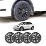 Tesla Model Y 2022-2025 Wheel Protector Cover Hub Caps 19 Inch Rim TURBINE-H Matt Black Exterior Accessories (Set of 4)