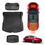 Tesla Model 3 Highland 2023-Onwards All-Weather Rear Front Toolbox Well Trunk Cargo Mats Interior Boot Liners Set Cover Luggage Tray