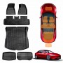 Tesla Model 3 Highland 2023-Onwards All-Weather Front Trunk Rear Boot Rear Well Toolbox Floor Mats Interior Boot Liners Set Cover Luggage Tray