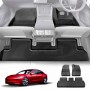 Tesla Model 3 Highland 2023-Onwards All Weather 3D Car Mats Floor Liners Crosslinked Polyethylene Foam Complete Set
