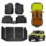 Floor Mats Split Fold Boot Liner for Suzuki Jimny 3-Door Auto Transmission 2018-Onwards All Weather Heavy Duty Cargo Car Trunk Luggage Tray