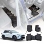 Premium Custom Made PU Leather Car Floor Mat Carpet Liner Complete Set for Toyota Rav4 Rav 4 2019-2025