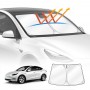 WindScreen Sun Shade for Tesla Model Y 2022-2025 Blocks UV Rays Foldable Custom Sun Visor Protector