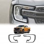 Headlight Trim for Ford Ranger Next-Gen 2022-2025 Matt Black Front Lamp Head Light Frame Cover Guard Set of 2