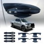 Keyless Smart Door Handles Bowl Inserts Cover for Toyota Hilux 2015-2025 Matt Black protector