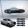 Keyless Smart Door Handles Cover for Toyota Hilux 2015-2025 Matt Black protector