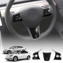 Tesla Model 3 2017-2023 and Model Y 2021-2025 Car Steering Wheel Cover Trim Set Car Interior Protection Accessories Carbon Fibre Style