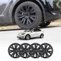 Tesla Model Y 2022-2025 Wheel Protector Cover Hub Caps 19 Inch Rim Hubcap X Plaid Matt Black Exterior Accessories (Set of 4)