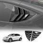 Tesla Model Y 2022-2025 Carbon Fiber Style Rear Side Port Window Louvers Air Vent Scoop Louver Cover Trim Sun Shade