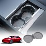 Soft Silicone Cup Holder Mat for Tesla Model 3 Highland 2023-Onwards Oil Resistant Drink Coaster Pad Grey