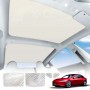 Tesla Model 3 Highland Glass Roof Sunroof Mesh 2023-Onwards Sun Blind Shade Sunshade with UV Heat Insulation Film (Cream White)