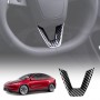 Car Steering Wheel Cover Trim for Tesla Model Y Juniper 2025-Onwards Car Interior Protection Accessories Carbon Fibre Style