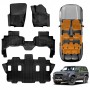 3D Floor Mats for Toyota Prado 250 Series 7 Seater 2024-2025 Heavy Duty All Weather Car Mats Carpet Liner Set